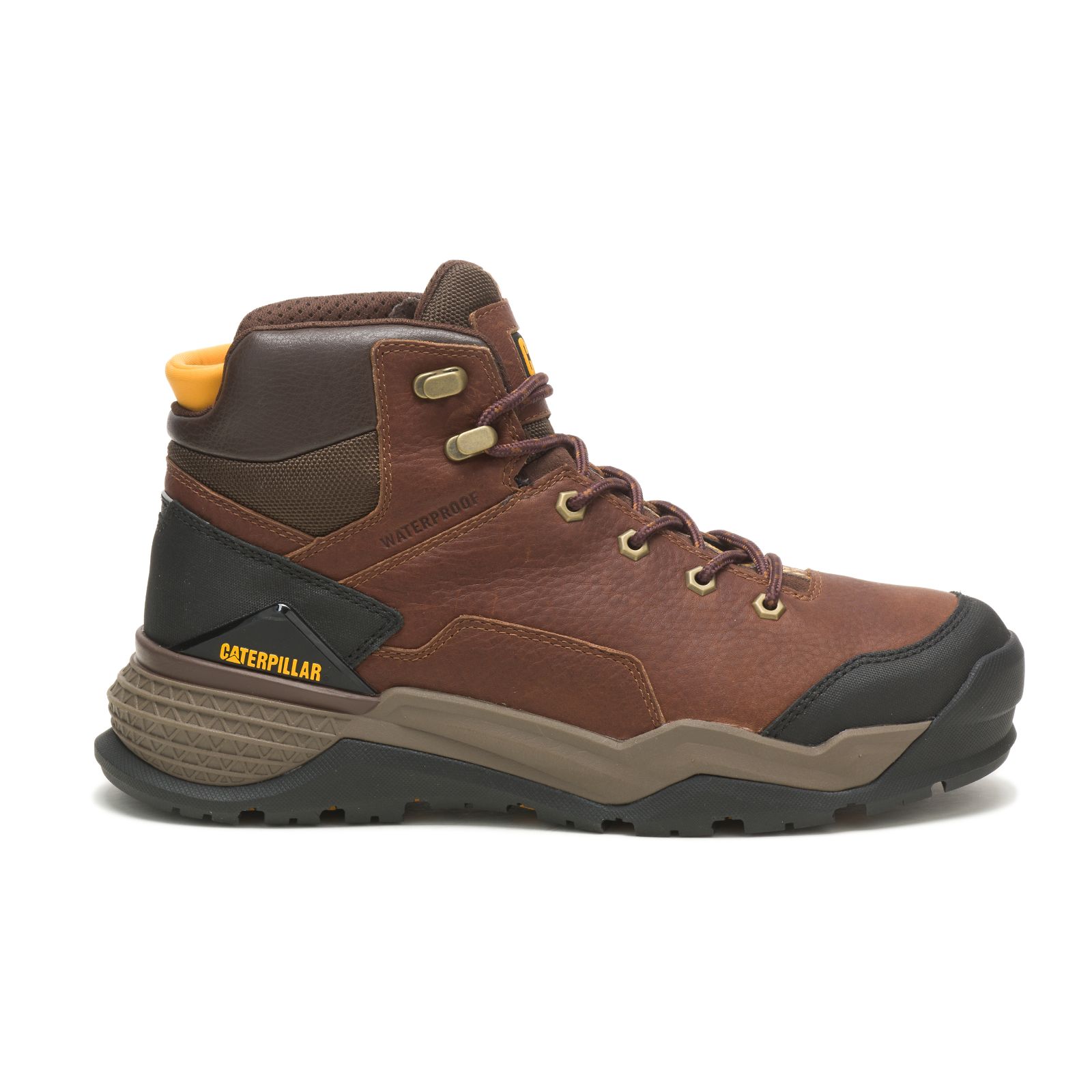 Caterpillar Provoke Mid Waterproof - Mens Work Boots - Brown - NZ (675LKJZUS)